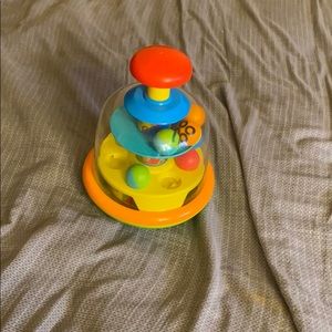 press down on the top and watch the balls bounce